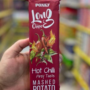 بونكي لونج شيبس هوت تشيلي Ponky Long Chips Hot Chilli🤩