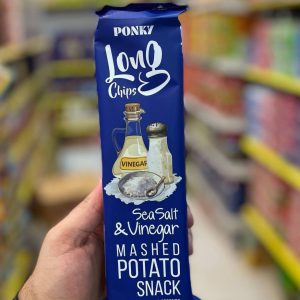 بونكي لونج شيبس ملح بحر وخل Ponky Long Chips Sea Salt & Vinegar😋