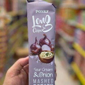 بونكي لونج شيبس ساور كريم اند اونيون Ponky Long Chips Sour Cream & Onion😋